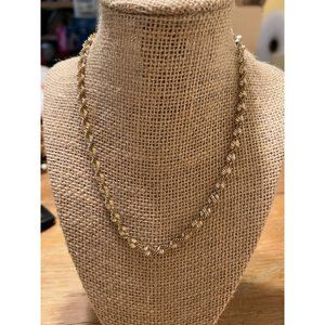 Vintage Gold Tone Twist Necklace Signed ML Lobster clasp